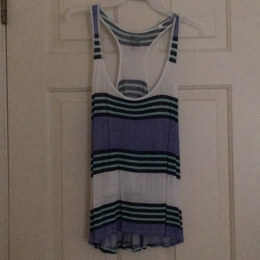 Striped racer back workout tank